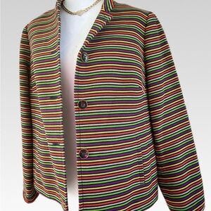 TALBOTS Striped Multicolor Women's Jacket SIZE 12 P